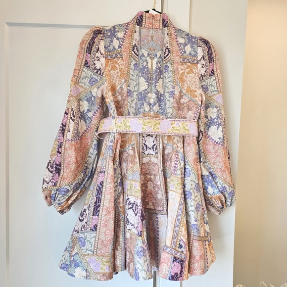 Zimmermann Pastel Patchwork Long Sleeve Dress - Picture 7 of 13